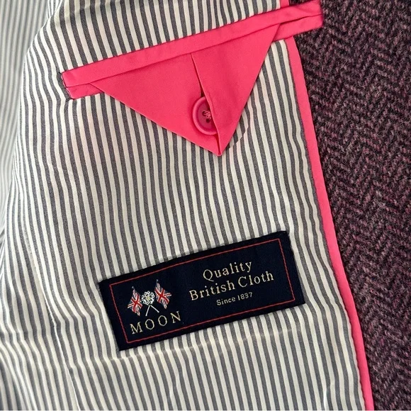 J.Crew Parke Blazer Jacket Sz 2 Purple Herringbone English Wool - Picture 13 of 16